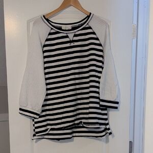 Striped Navy and White Women's Top